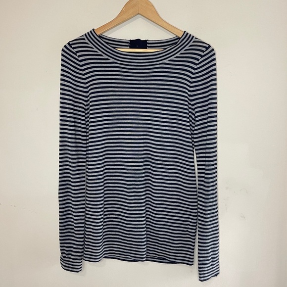 J.CREW Merino Wool Lightweight Striped Knit Top, Small - Picture 1 of 7